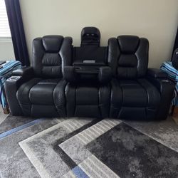 Reclining Lighted Sofa & Loveseat 