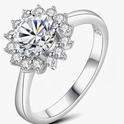 925 Sunflower Sterling Silver Ring size 7