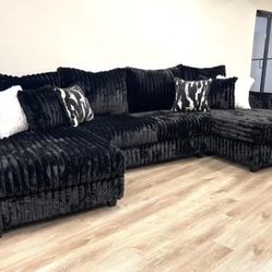 New Black Oversized Sectional