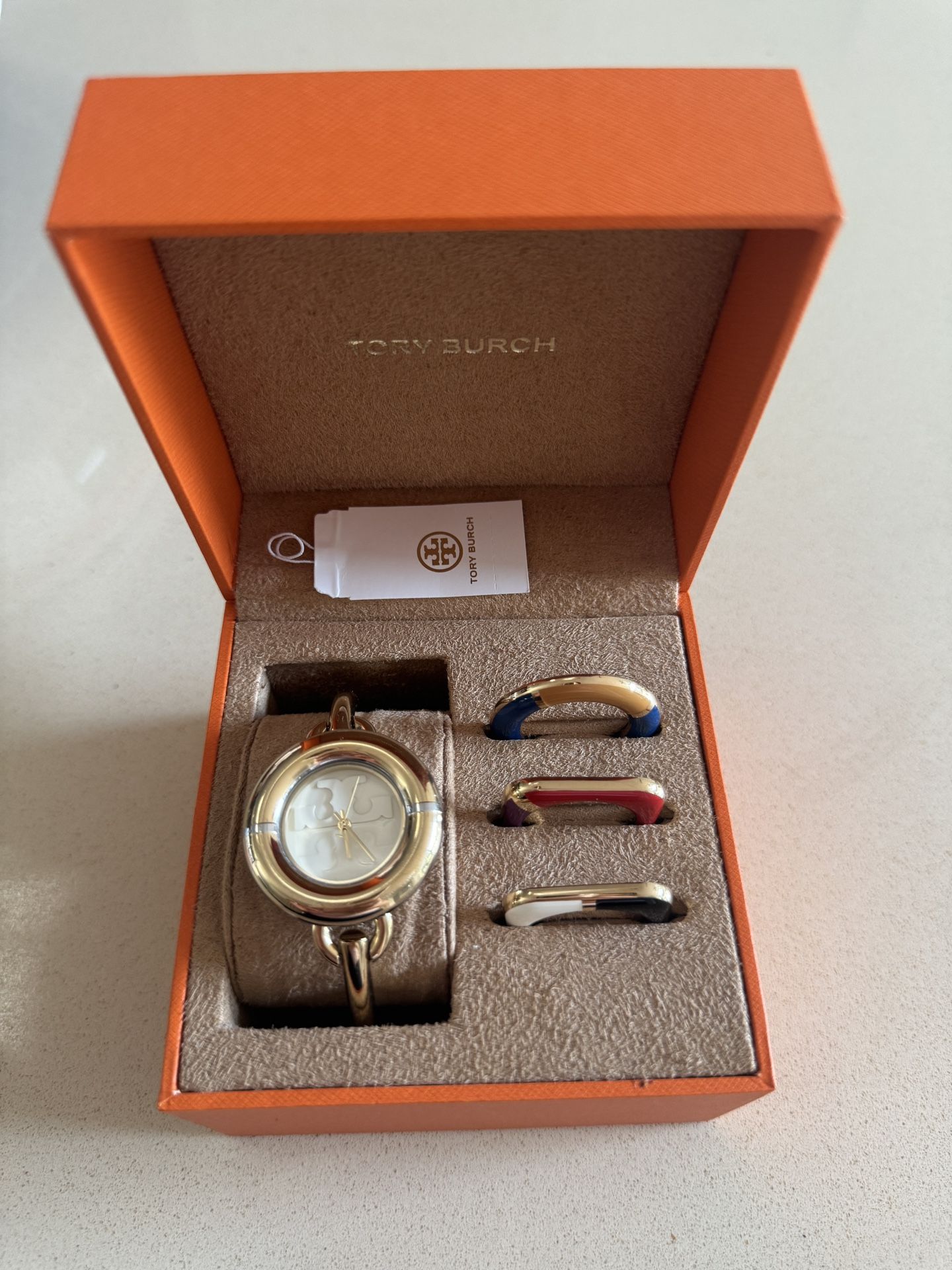 Tory Burch Watch Interchangeable Rings Gift Set