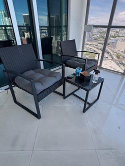 Outdoor Wicker Patio Bistro Set 3-Piece