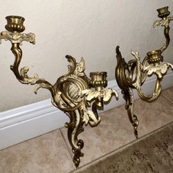 Ornate French Wall Sconces, Louis XVI Rococo Style Early 20th Century