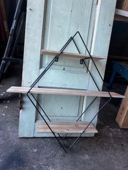 Wood/metal shelf