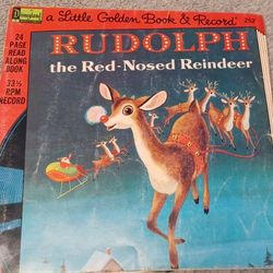 Rudolph Rednose Reindeer Book And Record Read Along Kids Book 
