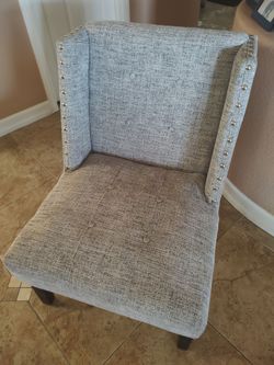 Wayfair Ishan Upholstery grey accent chair $25.00 must pick up cash only no holds