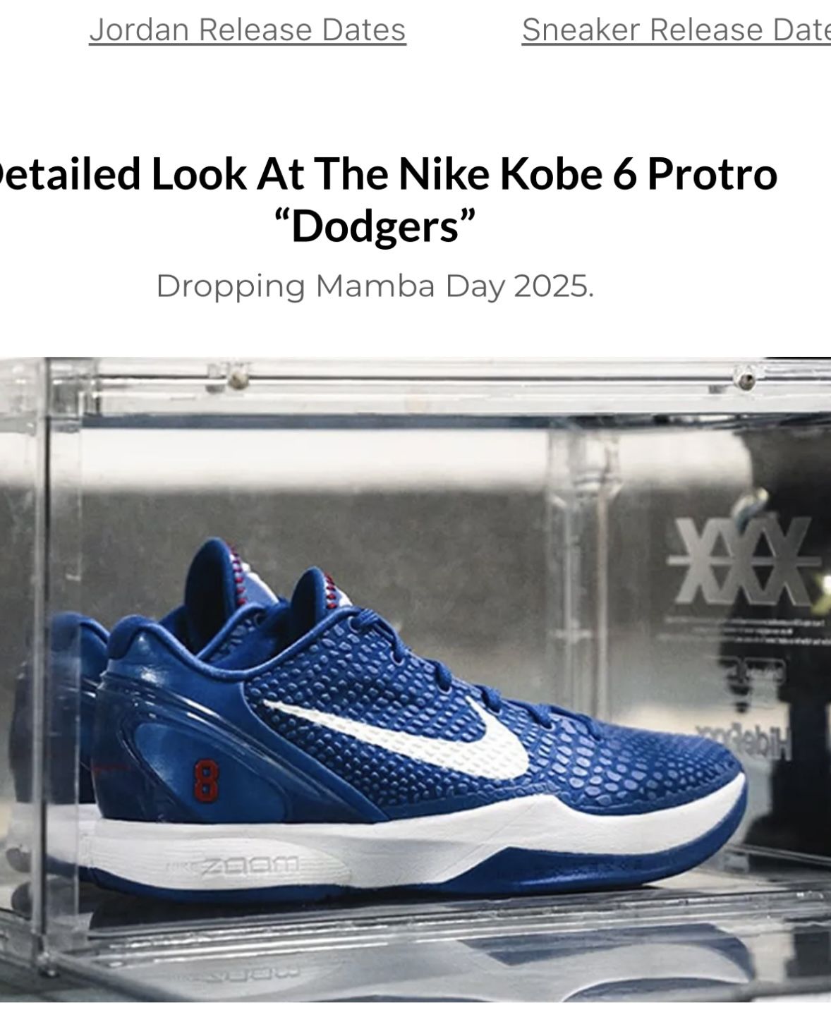 Kobe 6 Proto LA DODGERS SIZE 10