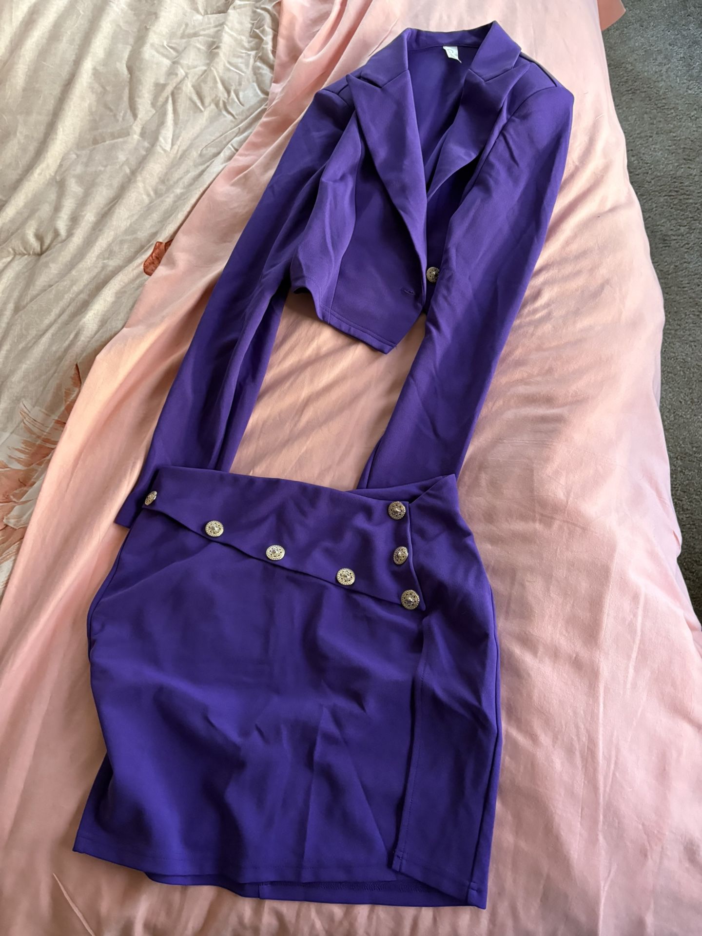 Mini Skirt & Suit Jacket