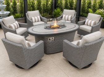 Brand new patio set fire pit propane