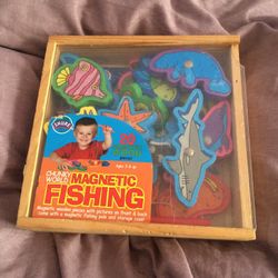 Toddler wooden fishing game