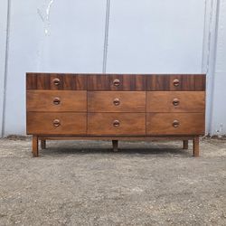 Vintage Mcm Walnut Rosewood Dresser