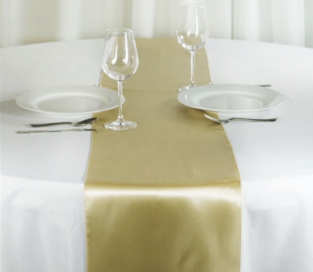 12”x108” Champagne Satin Table Runner