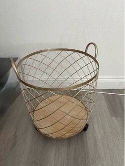 Gold Metal laundry hamper basket