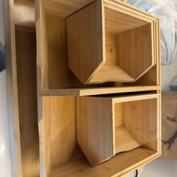Bamboo stackable storage and utensils storage