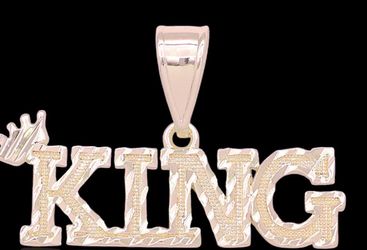 18K gold filled 6 mm 24 inch rope chain with king pendant