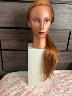 Mannequin Head with Long Copper Hair