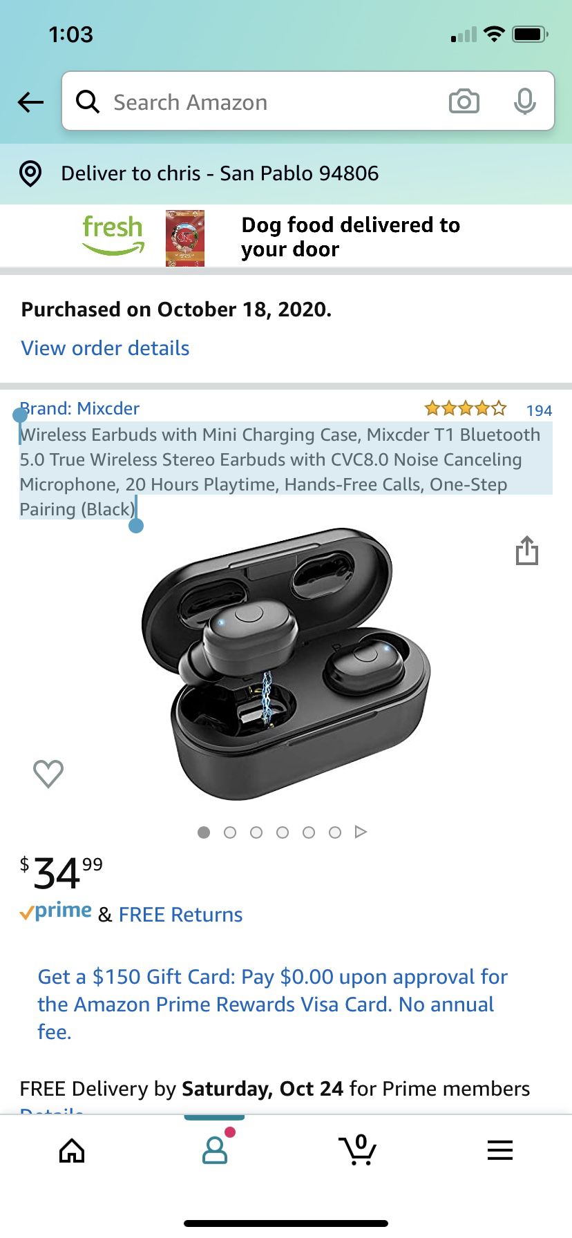 Wireless Earbuds with Mini Charging Case, Mixcder T1 Bluetooth 5.0 True Wireless Stereo Earbuds with CVC8.0 Noise Canceling Microphone, 20 Hours Play