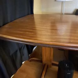 Table And Padded Bar Stools- Bar Height 