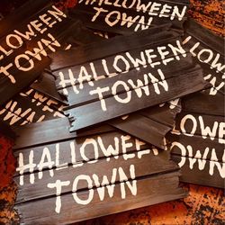 Halloween Town Nightmare Before Christmas Tim Burton Wood Signs