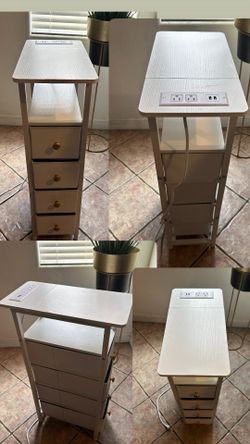 white dorm nightstand