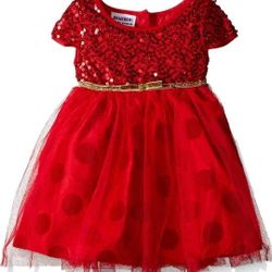 Size 4T BlueBeri Girls Red Sequin Dot Costume  Dress