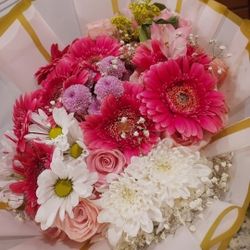 Mixed Flower Bouquet - Fresh Gerbera, Roses, Daisies & More | Custom Colors & Wrapping
