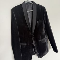 Dinner Black Tuxedo Jacket/ Blazer - Velvet  Slim 42 Long 