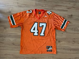 Nike Men's Orange Football Jersey with White #47 and Black Trim