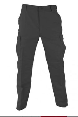 Proper Men's Black Pants L/R BDU Uniform Pants and or BDU Trouser Button Fly - Battle Rip 65/35 Ripstop