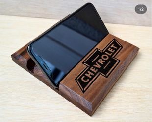 Chevrolet Walnut Wood Universal Cell Phone Docking Charge Station