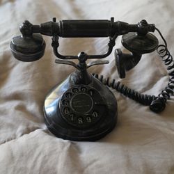 Vintage Style Rotary Dial Telephone Black Retro Working