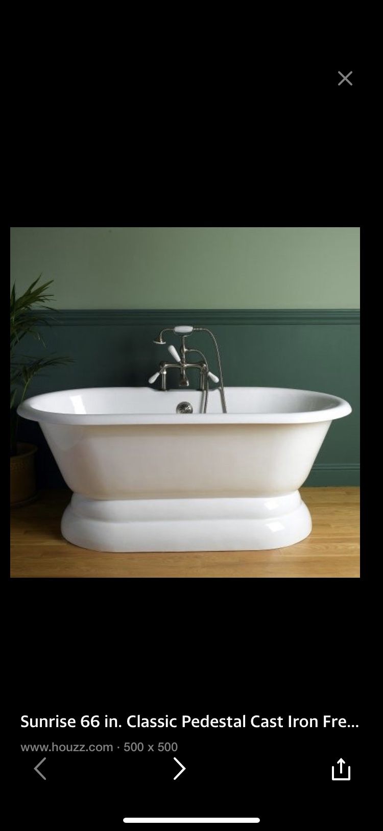 Sunrise cast-iron bathtub with Fossett