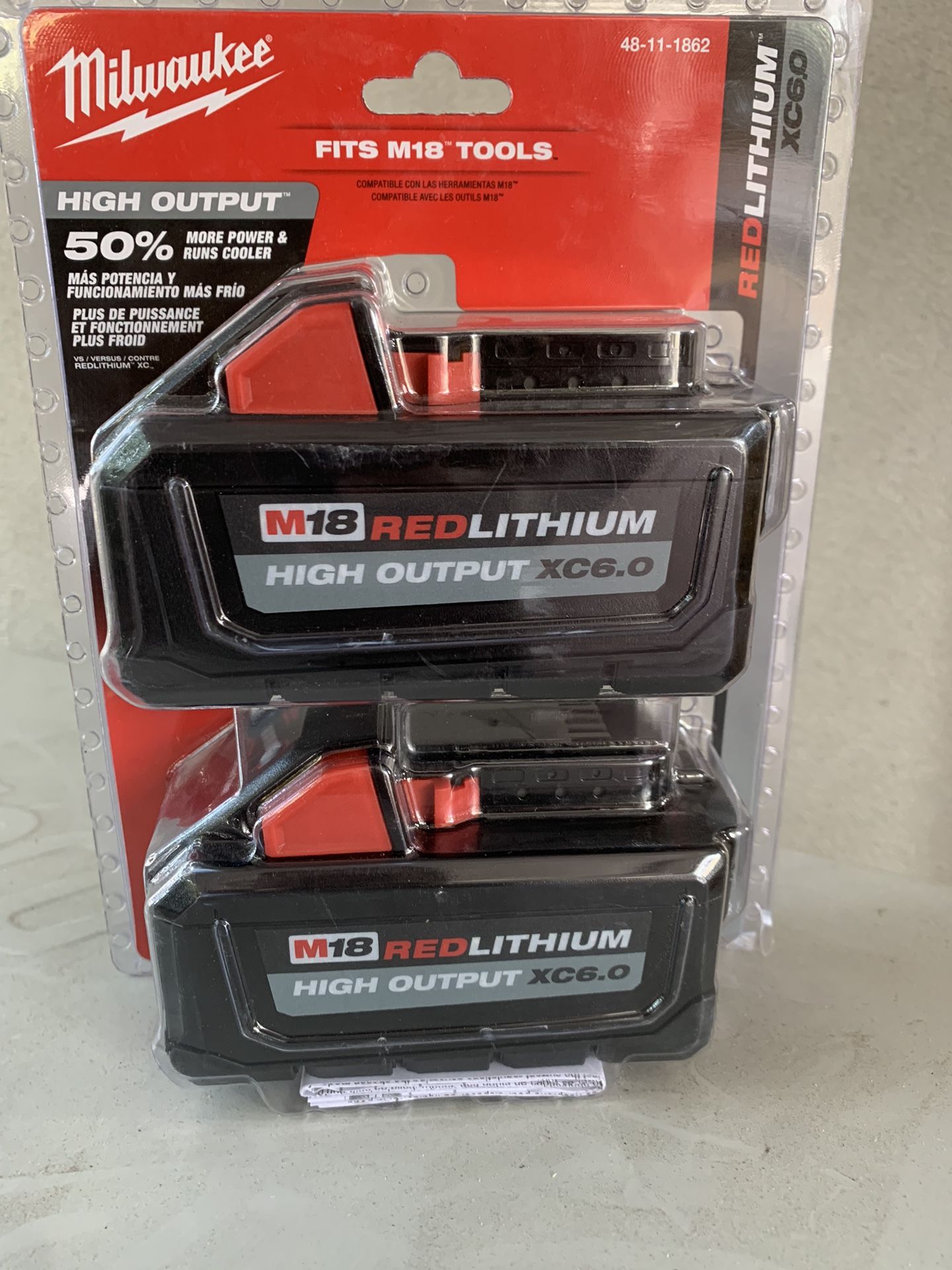 Milwaukee M18 18-Volt Lithium-lon High Output 6.0Ah Battery Pack (2-Pack)