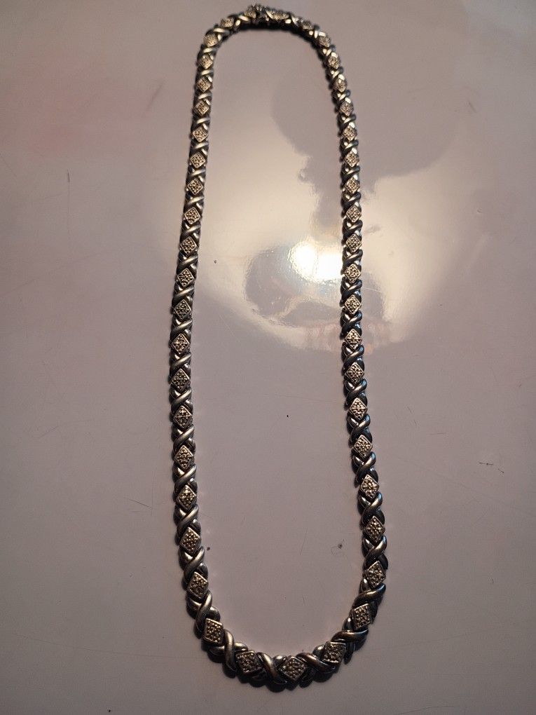 Sterling 925 Solid 18 In X No Stone Solid 37.5 Grams