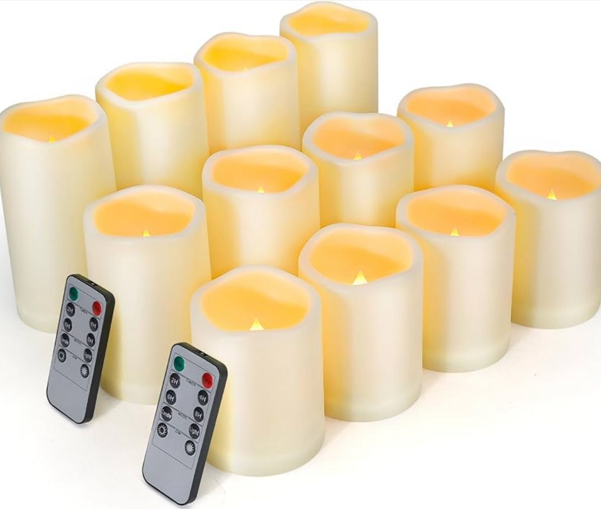 Set of 20 Ivory Led Battery Operated Candles with remote control