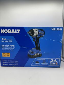 KOBALT 24-volt Variable Speed Brushless 1/2-in Drive Cordless Impact Wrench (Battery Included and Charger Included)