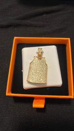 Gold Iced Out Jersey Pendant