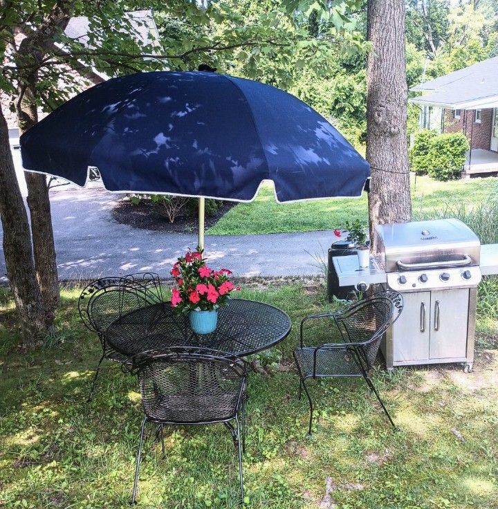 Wrought Iron Table & Chairs & another Chair
