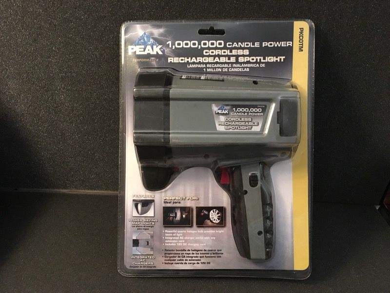 Peak Performance 1,000,000 Candle Power Cordless Rechargeable Spotlight Brand New