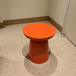 Modern Orange Round Accent Table / Side Table – Metal