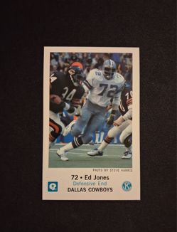 Vintage DALLAS COWBOYS Ed Too Tall Jones Walter Payton - 1980s Police Card