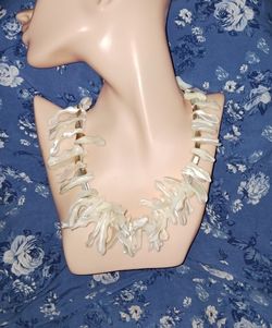 Vintage Mother Of Pearl 30" Necklace 
