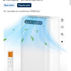 Fosawd 14000 BTU Portable Air Conditioner Cools up to 700 Sq. ft, 3-in-1 AC, Dehumidifier, Fan