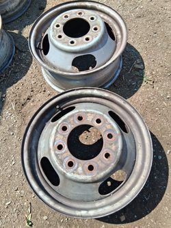2 Chevy 16” Dually Steel Rims – 8 Lug