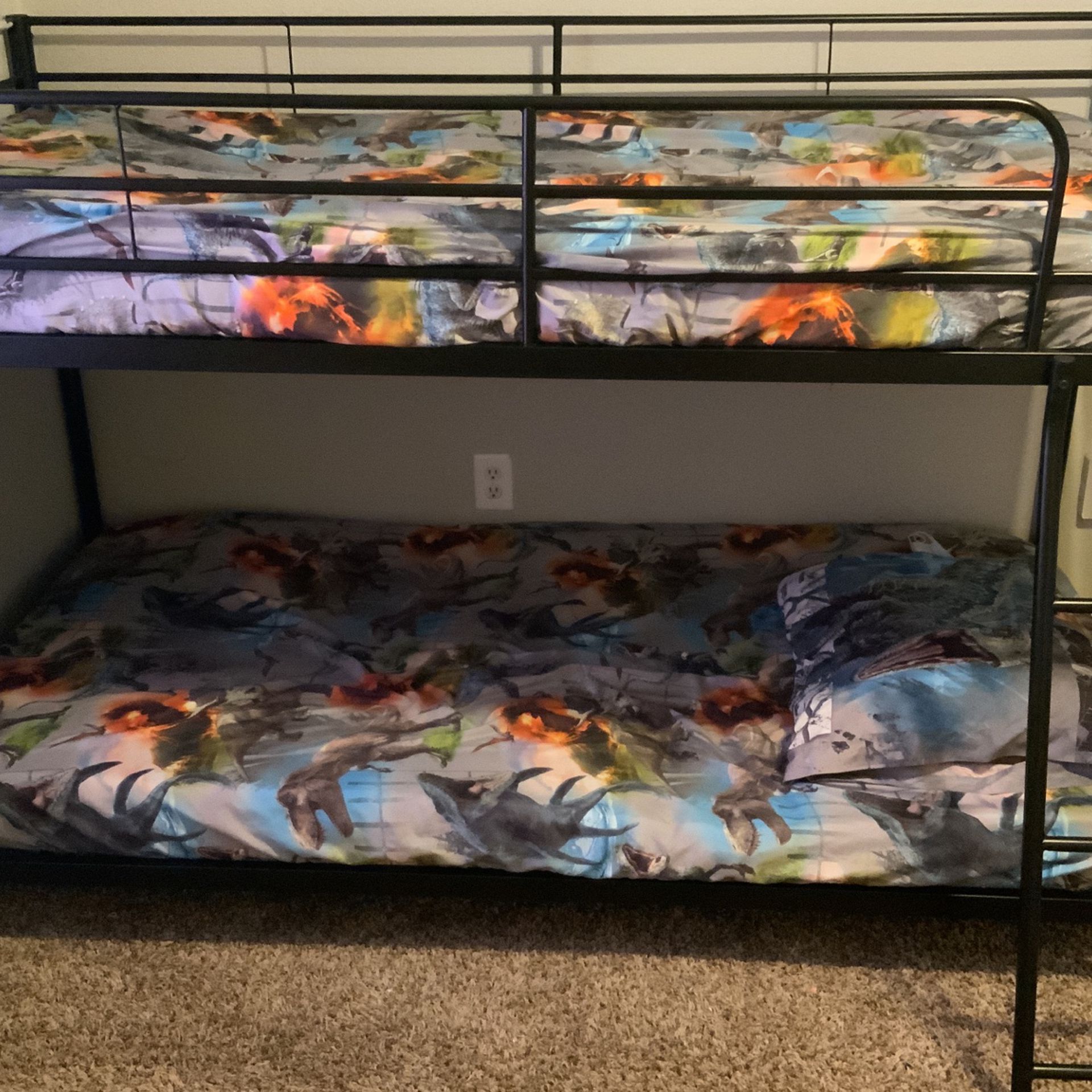 Bunk Bed For Sale 60$  (comes With Top Mattress) Fits Twin Size Mattress