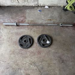 Lifting Bar w/ Pair Of 25lb Weights