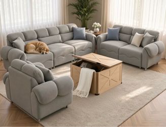 Sofa. Cloud 3 Piece Couch Set, Deep Seat with Pillow