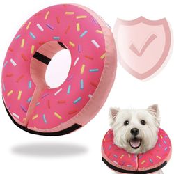 Inflatable Soft Dog Cone Collar for Small Medium Large Dogs & Cats Alternative After Surgery, Blow Up Pet Donut Neck Cone Prevent from Biting & Scratc