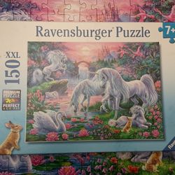 3/$10 🌟 Ravensburger Magical Unicorn In The Sunset Glow 150 Piece Puzzle