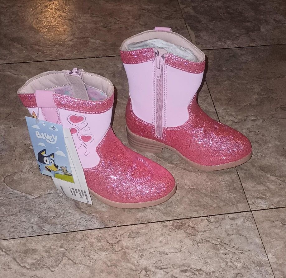 Bluey sparkly pink light up Western boots