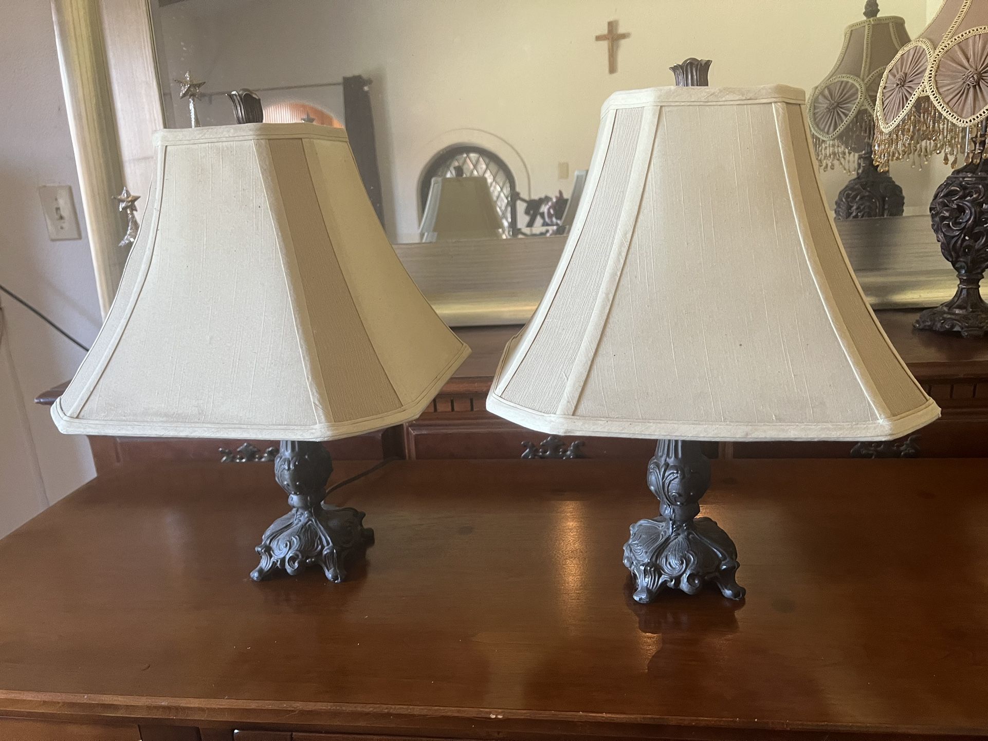 Two Lamps with Lampshades